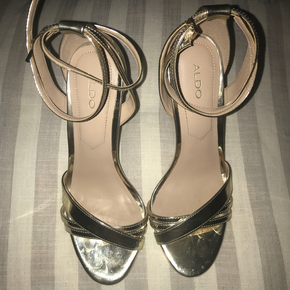 Gold Aldo heels